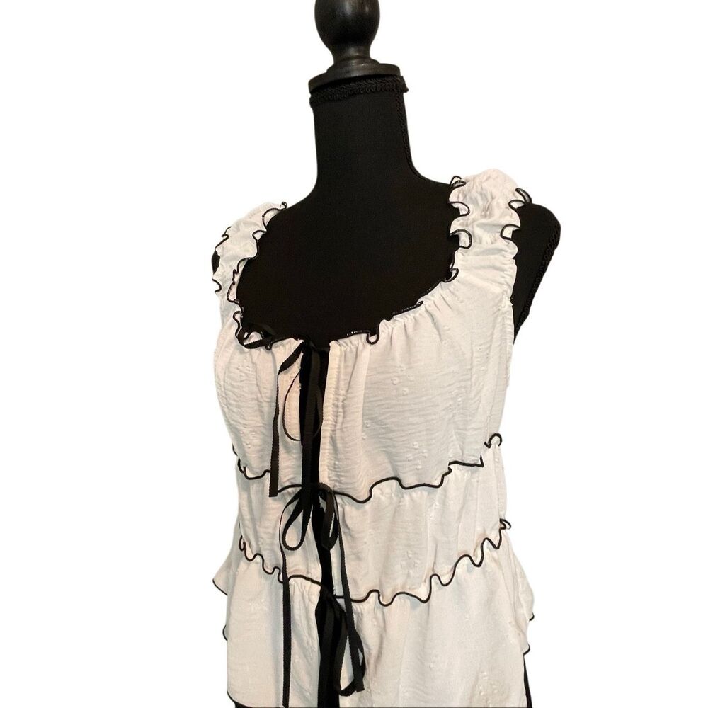 Kirious Women’s Contrast Bow Baby Doll Halter/Tank Top - Picture 5 of 13